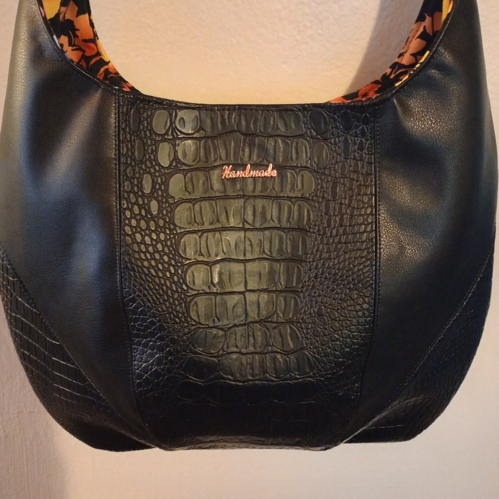 Homemade faux alligator skin purse, tote, bag,spacious,everyday, Christmas gift